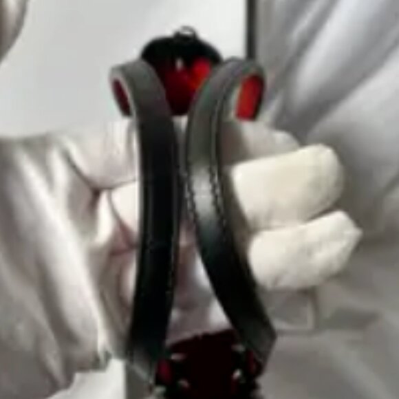 Very Good Christian Louboutin Cabata leather Mini satchel  Black~ MISSING STRAP - Picture 10 of 12